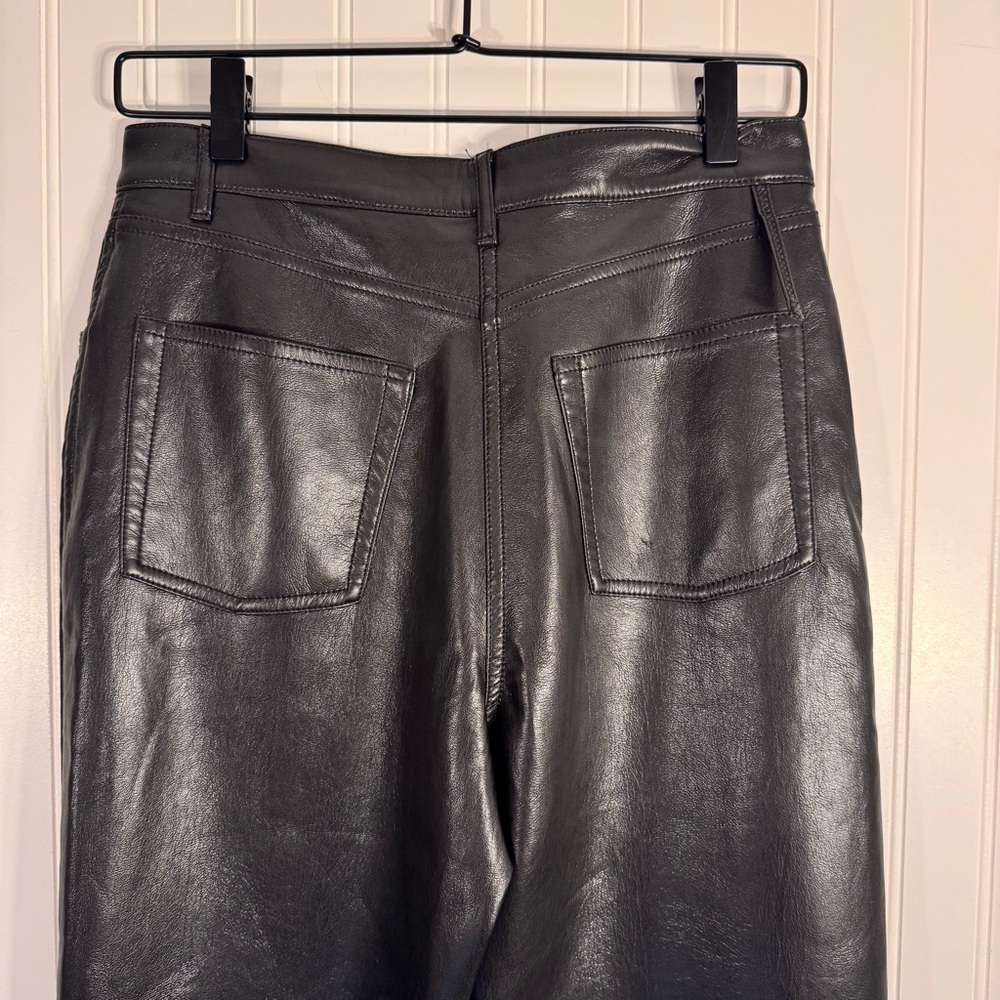 Aritzia Wilfred Melina High Rise Pant Black Leather-like Women’s Size 8 - Picture 9 of 16